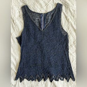 VINTAGE BEADED SHEER TOP